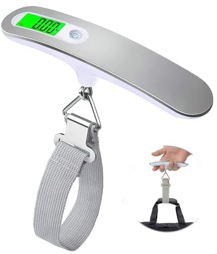 EcoNour Luggage Scale Portable Digital Weight Scale for Travel Suitcase Weigher with Tare Function 110 Lb/ 50Kg Capacity with Backlit Tare Function Lightweight for Bags, Travel, Flights