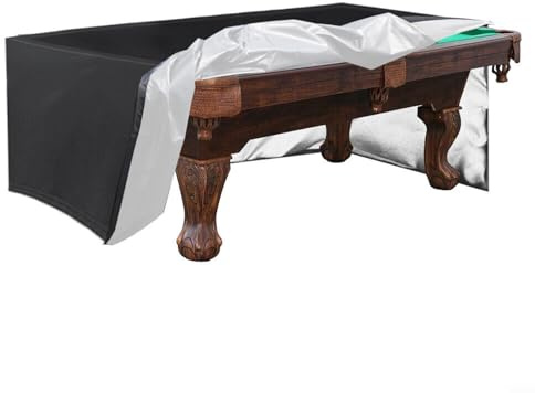 SPORTARC Funda para mesa de billar/billar, tela Oxford 210D, impermeable, cubierta contra el polvo, 8/9 pies, resistente a los rayos UV (215 x 125 x 14 cm)