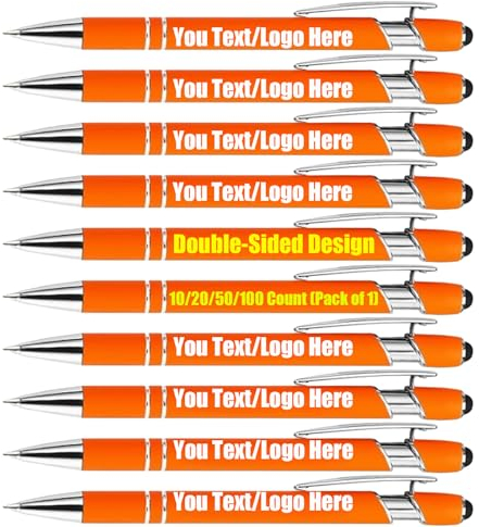 Kugelschreiber Personalisiert Hochwertig Kugelschreiber mit Gravur Tintenroller Kuli Schwarze Tinte 20 Stück Kugelschreiber Set Doppelseitiges Personalisiertes Logo/Text Schreibset mit Gravur