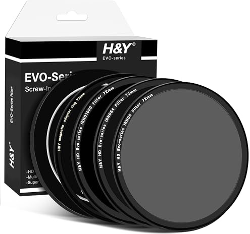 H&Y EVO 72mm ND Filter Kit (ND8 ND64 ND1000), Magnetic & Threaded 2-in-1 Lens Filter, HD Optical Glass Neutral Density Filters with 22-Layer Nano-Coating for Long Exposure & Landscape