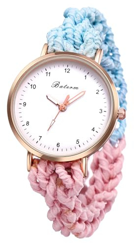 JewelryWe Uhren Damen Elastisch Haarband - Einzigartige Einfache Analog Quarz Armbanduhr Frauen Mädchen Uhr mit Haargummi Elastisch Armband Geschenk