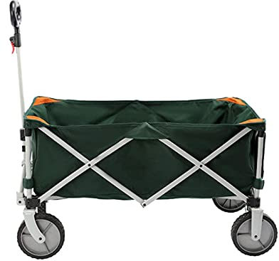 CCYENG Gartenwagen, Gartenwagen, 4 Räder, Campingwagen, zusammenklappbarer Wagen, tragbarer Wagen, Einkaufswagen, Sackkarre, Camping für den Strand