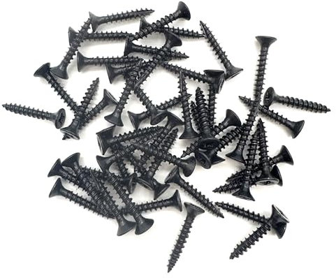 50 PCS Black Wood Screws (4mm x 25mm) Double Countersunk Multi Purpose Organic Woodscrews