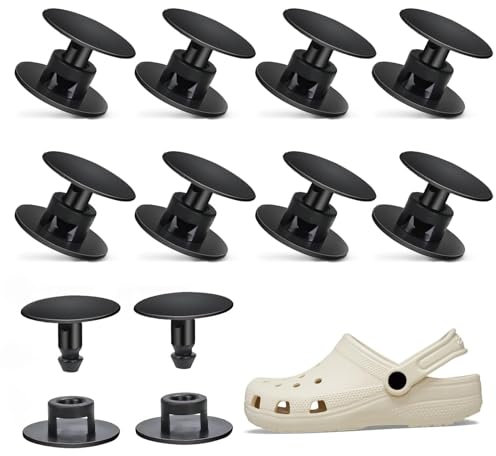 10 Pcs Plastic Rivets,Black Strap Rivets,16mm*14mm*10mm Push in Screw Rivet Black for Shoes,Hole Plastic Push in Rivets Fastener for Any Shoes with Holes,Boots,Wristband Accessories