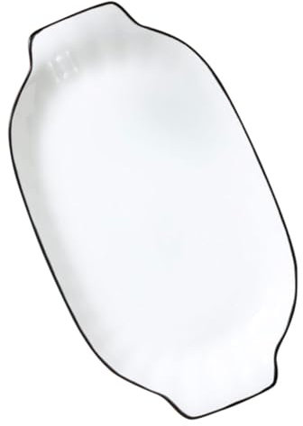 Cabilock Cuenco De Cerámica Para Cubiertos Plato Para Asar Cuenco Para Guardar Frutas Queso Pecera Tabla De Pan Platos Ovalados Para Servir Utensilios Para Hornear Con Asas Plato