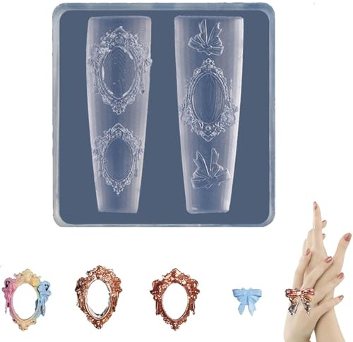 Naboni A Stampo Stencil - Strumenti Per La Produzione Di Unghie | Stampo In Silicone Decorativo Per Unghie | Decorazione Per Unghie Stampi Unici | Stampo In Silicone Delle Nails Arts