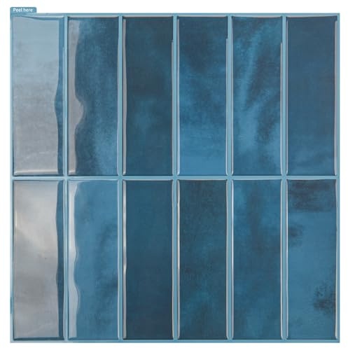 Art3d - Adesivi per piastrelle, pellicola adesiva, decorazione per piastrelle blu, adesivi murali, piastrelle metro, decorazione per piastrelle, autoadesivi, piastrelle da parete, per camper, cucina