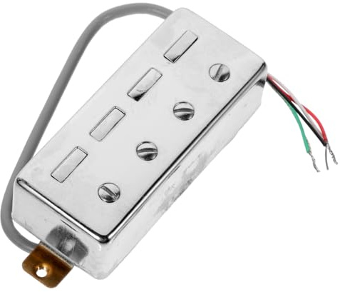 Bass Tonabnehmer Gmb16 für 4-saiter Gitarre und Bass, Ersatzteil Silber | Kupfergehäuse, Kunststoff und Kupferdraht, Gitarrenteile für E-gitarren Zubehör, Kompatibel mit Bass Zufällige Farbe
