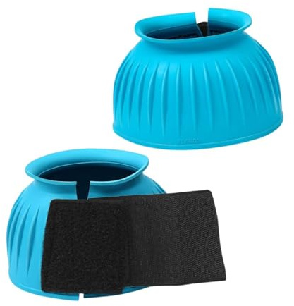 Fenteer 2 Pièces Cloches Cheval Cloches de Sabot Protège-Sabot Équipement Équestre en Caoutchouc Résistant Fermeture Auto-agrippante Protection Sabot Convient, S 7.6x7.6x8.8cm