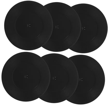 ERINGOGO Vintage Vinyl Disc Coasters Set 6pcs Retro Drink Cup Mats 5cm Diameter Creative Table Coasters for Coffee Mug Desk Home Tabletop Protection Music Bar Supplies