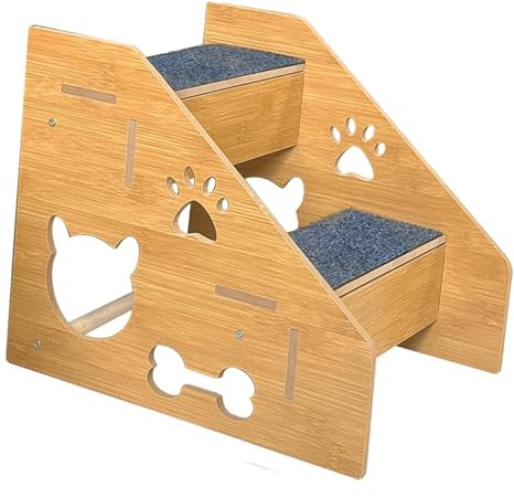 Folpus Treppen für Haustiere, Hundetreppen, Treppen für Welpen, Treppen für ältere Katzen, Katzentreppenhaus für Zuhause, Couchbett, 2 Schichten