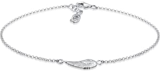 Elli Fußschmuck Damen Fußkettchen Engelsflügel Symbol in 925 Sterling Silber