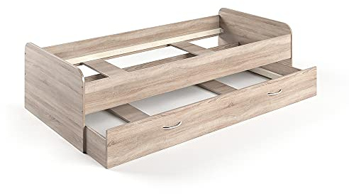 VitaliSpa Cama para niños Enzo, Sonoma, 90x200 cm, Extensible por Ambos Lados como Cama supletoria para Adolescentes