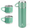 Vacuum Insulated Flask 500ml/16.9oz Stainless Steel Thermo Bottle with Cup for Coffee Water Hot and Cold Drink Flasks.(Green,Set)