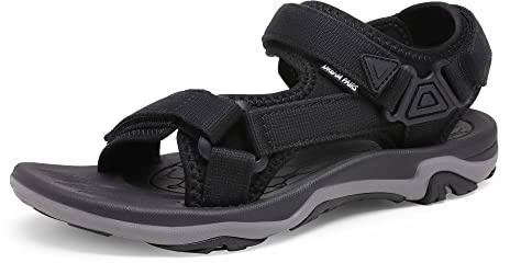 DREAM PAIRS Kvinnor fotvalvstöd vandring sandal sport utomhus atletisk bekväm sommar strand promenader vattensandaler, Svart, 43 EU