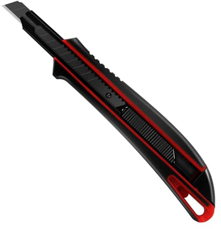 HAUTMEC 9mm Precision Utility Knife, Soft Grip Snap-off Box Cutter, Retractable 9mm Multi-Purpose Cutter for Detailed Cutting in Work, Home Use and Arts Crafts HT0255-KN