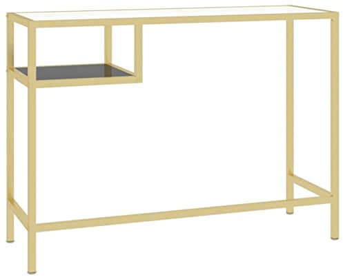 Gecheer Computertisch Industrie-Stil Schreibtisch Bürotisch PC Tisch Arbeitstisch Laptoptisch Bürom?bel Transparent und Schwarz 100 x 36 x 74 cm (B x T x H) Glas, Eisen