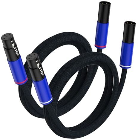 Brollitest 3m High-End XLR Cable 3-Pin Balanced Male to Female Audio Cable for Studio Monitor, Speakers, Mixer, Microphones