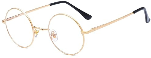 Ggpyyon Blaulichtfilter Brille Retro Runde Blue Light Blocking Glasses | Damen,Herren,Blockieren,Blaulicht,Computer brille