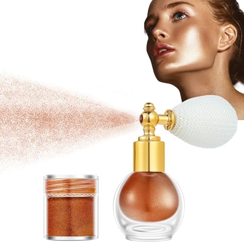 Schimmernder Highlighter Powder Spray Sparkle Glitzerpuder Für Körper Makeup(Bronze)