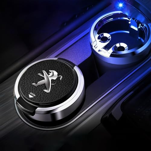 NURCIX Auto Posacenere,per Peugeot 408 308 508 2008 3008 5008 con Coperchio Portacenere Portatile Facile da Pulire,Interni Accessories