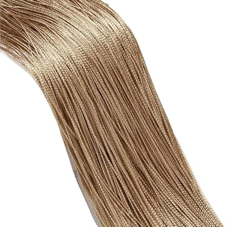 WSPEMLFP Fadenvorhang 3 x 2,6 m Lange Fadenvorhänge im Wohnzimmer, Trennlinie, Volant for Fenster, einfarbig, Hochzeitsfeier-Dekorationsvorhang(Champagne,3x2m)