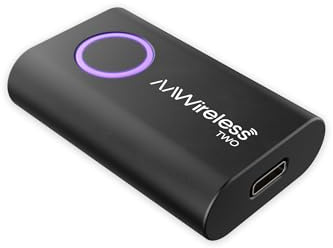 AAWireless Two – Adaptateur Android Auto sans Fil – Conversion Facile, Plug & Play, Bluetooth – Fabriqué en Europe - Fil Noir