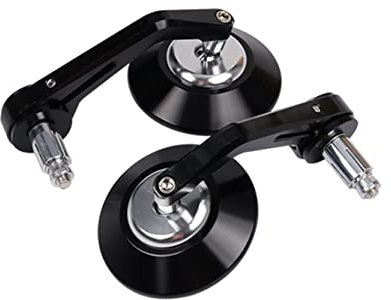 DKPMWD Motorrad Lenkerendenspiegel Für Royal Für Enfield Für Himalaya 400 411 Für INT 650 Für BS6 Motorrad Retro Rückspiegel Seitenspiegel Lenker Bar End Rearview Motorradspiegel(Silber)