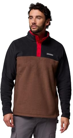 Columbia Men's Steens Mountain Half Snap 2, Fleece Pull Over, Tobacco/Black/Mtn Red, M