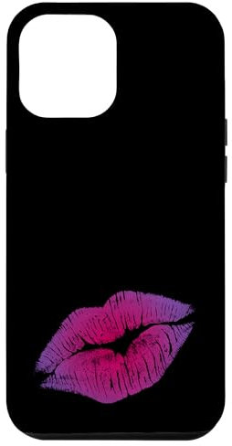 Hülle für iPhone 12 Pro Max Pink Kissing Ombre Lippenstift | Perfektes 80er Jahre Party Design