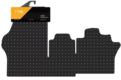 FSW - Compatible with Volkswagen I.D Buzz Cargo 2+1 2022-Onwards Tailored Rubber Van Front Floor Mats - 5mm EXTRA Heavy Duty Rubber, Waterproof, Anti Slip, Anti Slip Backing - Van Accessories