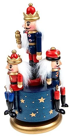 HOMOCONO Musikalische Nussknacker-spieluhr Im Europäischen Stil Handgefertigte Rotierende Dekoration Für Weihnachten Als Desktop-Ornament Oder Für Zuhause