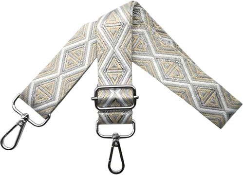 Verstellbarer Schultergurt für Taschen Taschengurte zum Wechseln, Umhängegurt für Taschen, Schulterriemen 3.8cm Breite mit Silber Karabiner Taschenband für Damen Handtaschen, Bunt, M