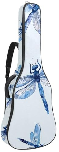 Gitarrentasche in voller Größe, wasserdichte Gitarren-Abdeckung, Tragetasche für akustische klassische E-Gitarren, blaue und gelbe Schmetterlinge, Mehrfarbig 04, 42.9x16.9x4.7 in, Lässiger