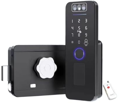 Cerradura inteligente Tuya Wifi for puerta exterior, impermeable, con reconocimiento facial 3D, código digital, sin llave, aplicación remota, biométrica, con huella dactilar, for llanta(Tuya Face)