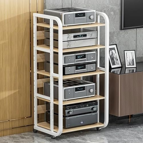 BCJMKDX armadi audiovisivi. Mensola angolare portaoggetti Audio-Video a 4/5 Livelli, Supporto multimediale AV for Giradischi, Dvd, impianto Hi-Fi, Altoparlanti - 5 Livelli(110cm(43 1/4) 5 Tier)