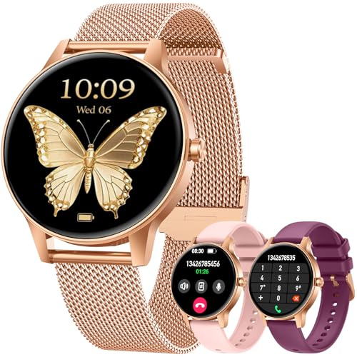 Montre Connectée Femme Appel Bluetooth: 1.27 Smartwatch avec Fonction Féminine Cardiofréquencemètre SpO2 Sommeil Montre 100+ Mode Sport Montre IP68 Fitness Podomètre Compatible pour Android et iOS