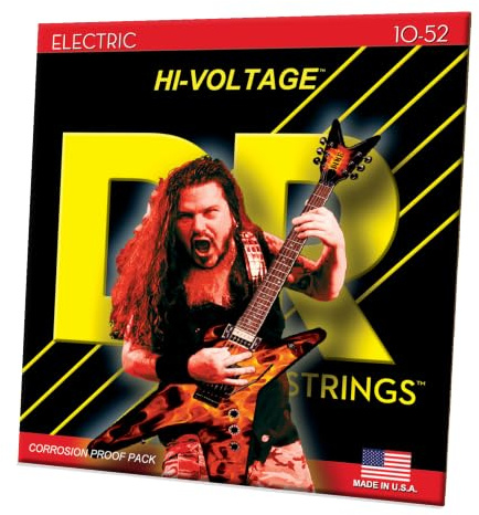 DR Strings Electric Guitar Strings, Dimebag Darrell Signature, Treated Nickel-Plated, 10-52 (DBG-10/52)