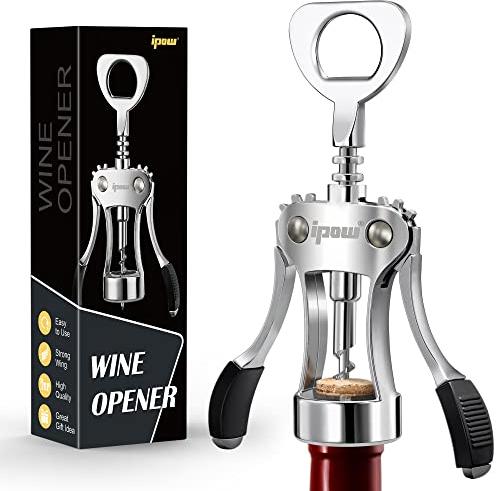 Ipow Stainless Steel Red Wine Beer Bottle Opener Wing Corkscrew