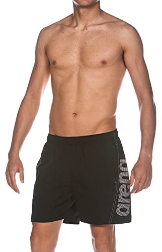 arena herr badshorts basic logo boxer (snabbtorkande, sidofickor, dragsko, mjukt material) Black-white (51) XX-L