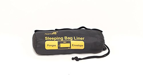 AceCamp 3968 Pongee Envelope Sleeping Bag Liner, Grey