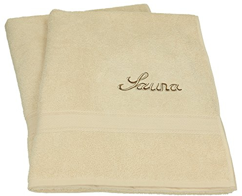 2 Unidades Set Toallas Sauna Toallas de baño Toallas de Ducha France 100% algodón tamaño 80x200 cm de Colores Beige