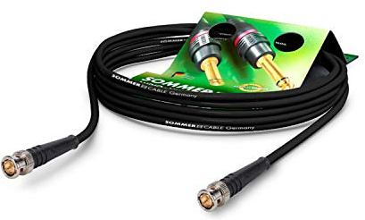 Sommer Cable Video 75 Ω - HD/3G/6G-SDI / 4K-UHD SC-Vector 0.8/3.7 équipé BNC/BNC 6G Hicon Noir (10m) - Made in Germany by
