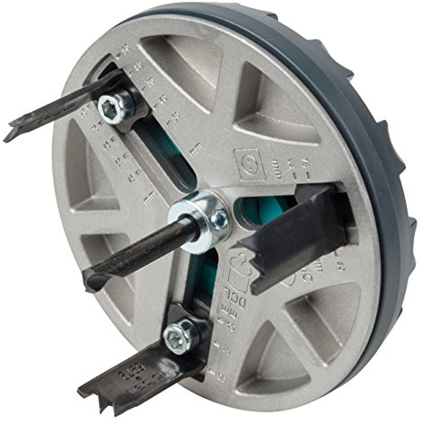 wolfcraft I verstellbare Lochsäge I 5977000 I Verstellbarer Universal-Kreisschneider für den Akkuschrauber und die Bohrmaschine I Für Gipsplatten und Holz I Stufenlos einstellbar von ø 45-90 mm