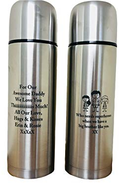 Personalised Tea/Coffee Steel Insulted Vacuum 1L Flask Engrave with Name Font Text Image or Logo of Your Choice Attractive Gift Choice for Loved Ones Birthday Holiday Special Occasions