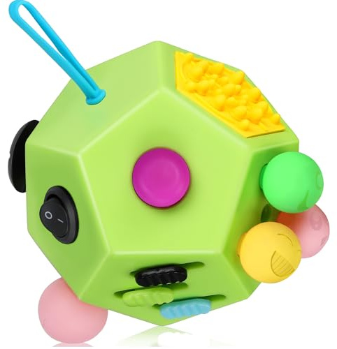 VCOSTORE Fidget Cube mit 12 Seiten, Infinity Cube Fidget Anti Stress Würfel Spielzeug für Erwachsene Kinder mit ADHS,ADD,ASD,ADHD