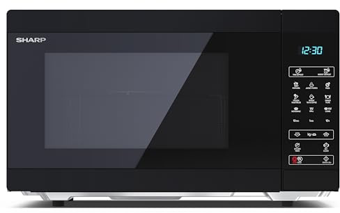 SHARP MG81EB Mikrowelle mit Grill (Mikrowelle: 900W, Grill: 1100W, 11 Leistungsstufen, Auftaufunktion, Abmessungen: 512x300x396cm, Emaille-Keramik-Garraum mit antibakteriellen Eigenschaften), silber