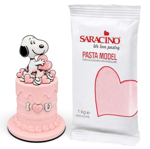 Saracino Zuckerpaste Model Farbig Für Modellierung 1 Kg Glutenfrei Made In Italy (Rosa Baby)