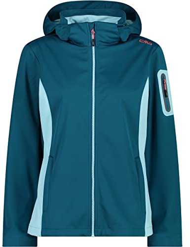 CMP Damen Hoodie Zip Jacke, deep Lake-Acqua, 42