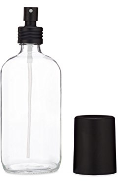Apothecary Clear Glass Mist Bottle With Black Aluminum Mist Nozzle